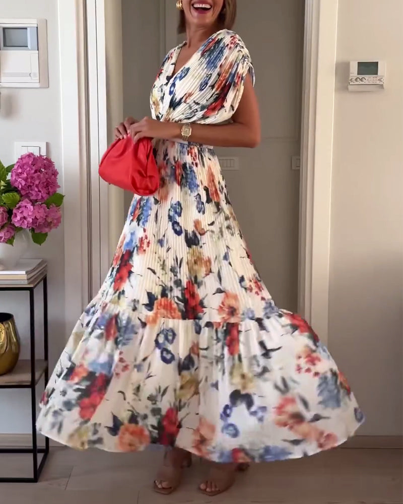 Floral Pleated Dress