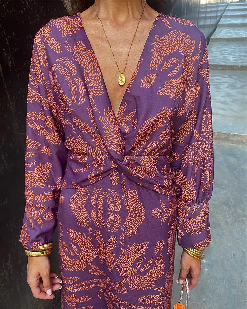 Vintage V-neck Elegant Dress