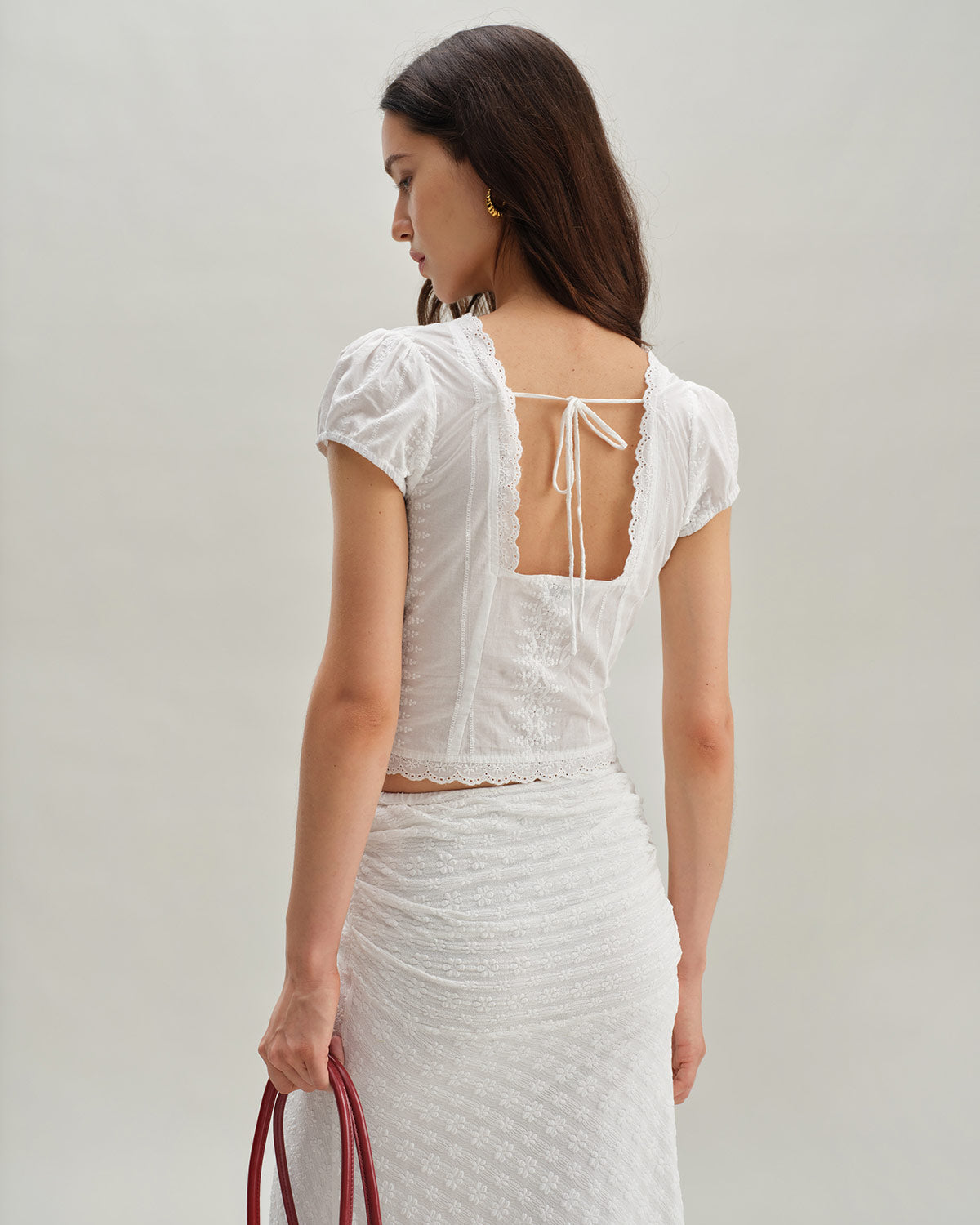 White Flutter Sleeve Blouse