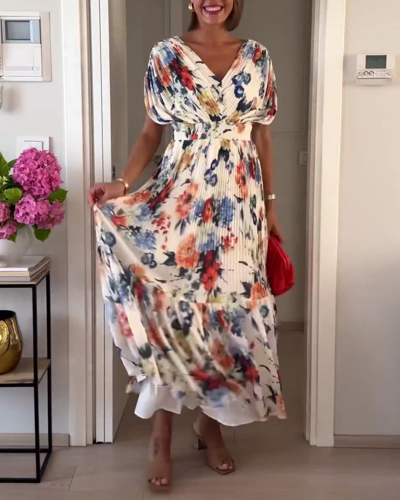 Floral Pleated Dress