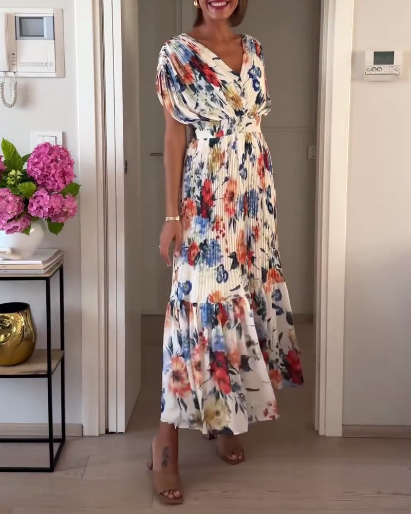 Floral Pleated Dress