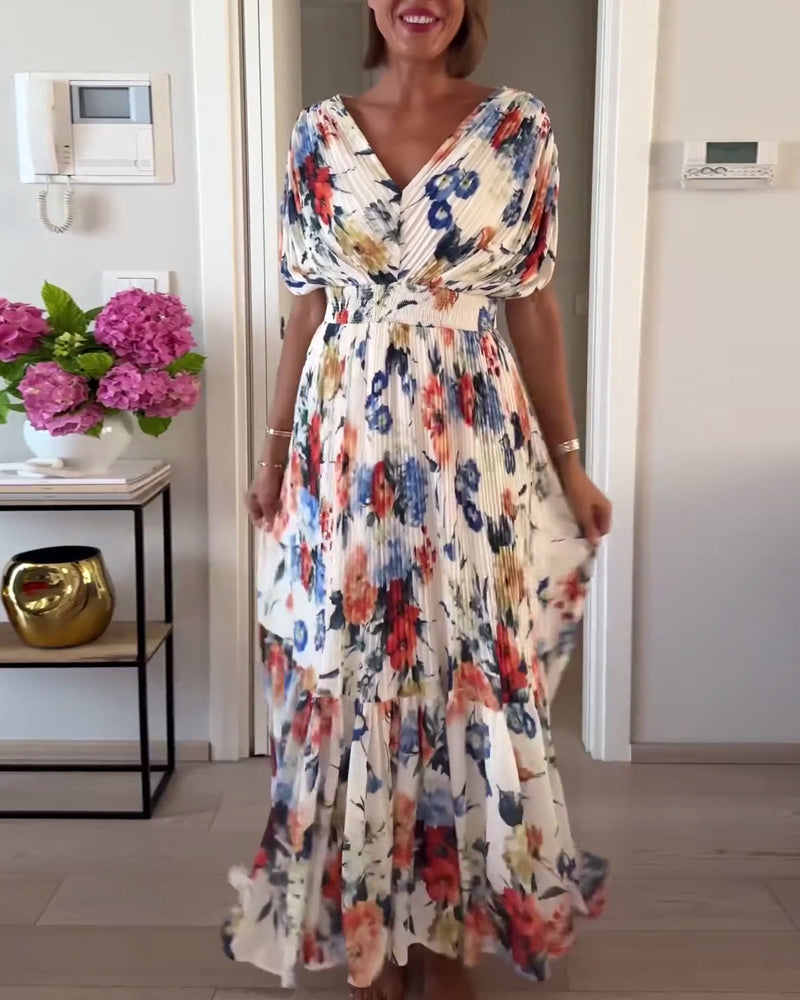 Floral Pleated Dress