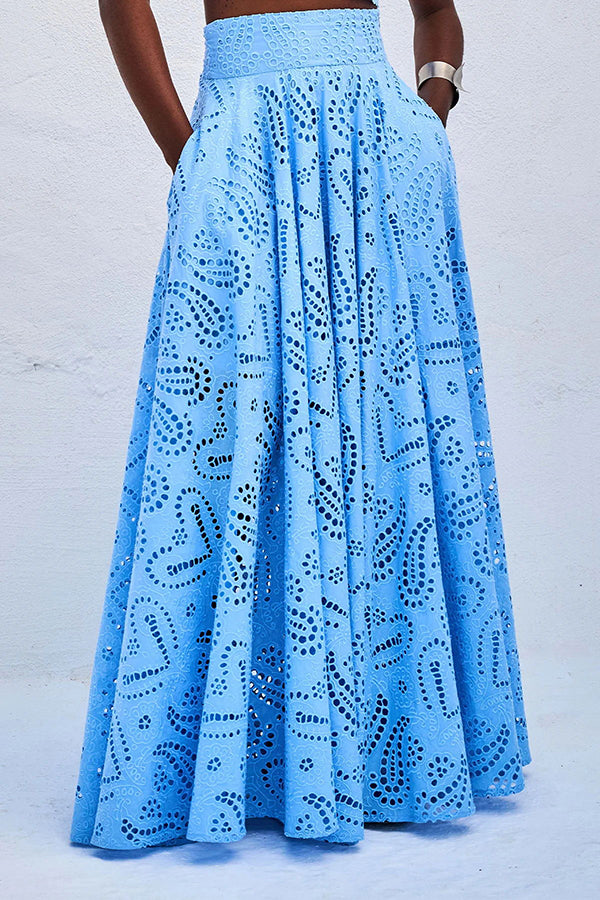 Embroidered Lace Maxi Skirt