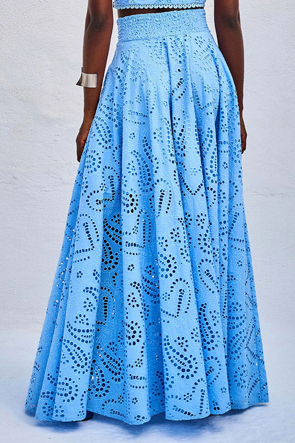 Embroidered Lace Maxi Skirt