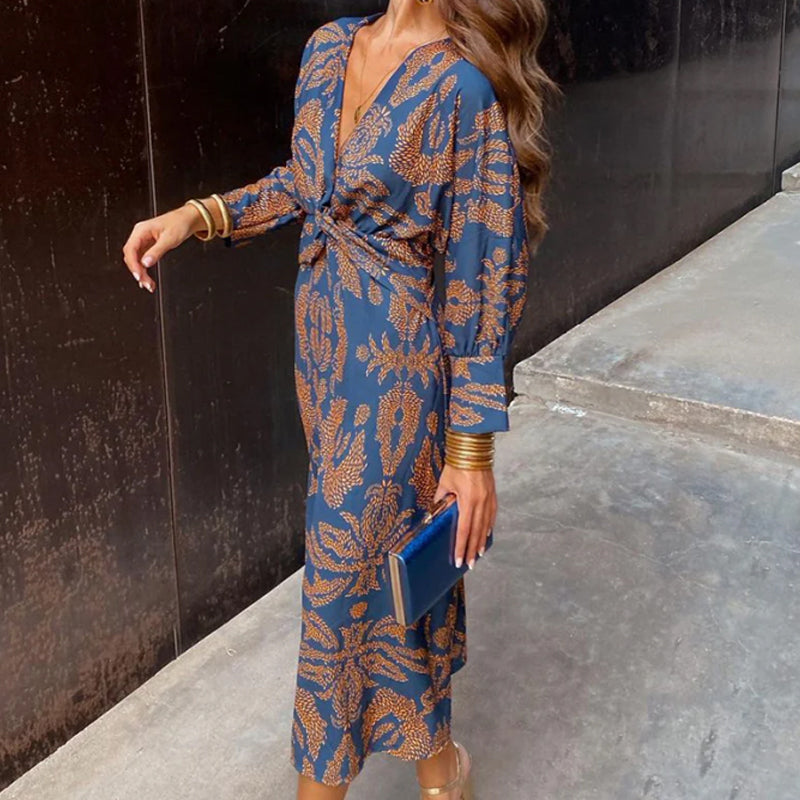 Vintage V-neck Elegant Dress