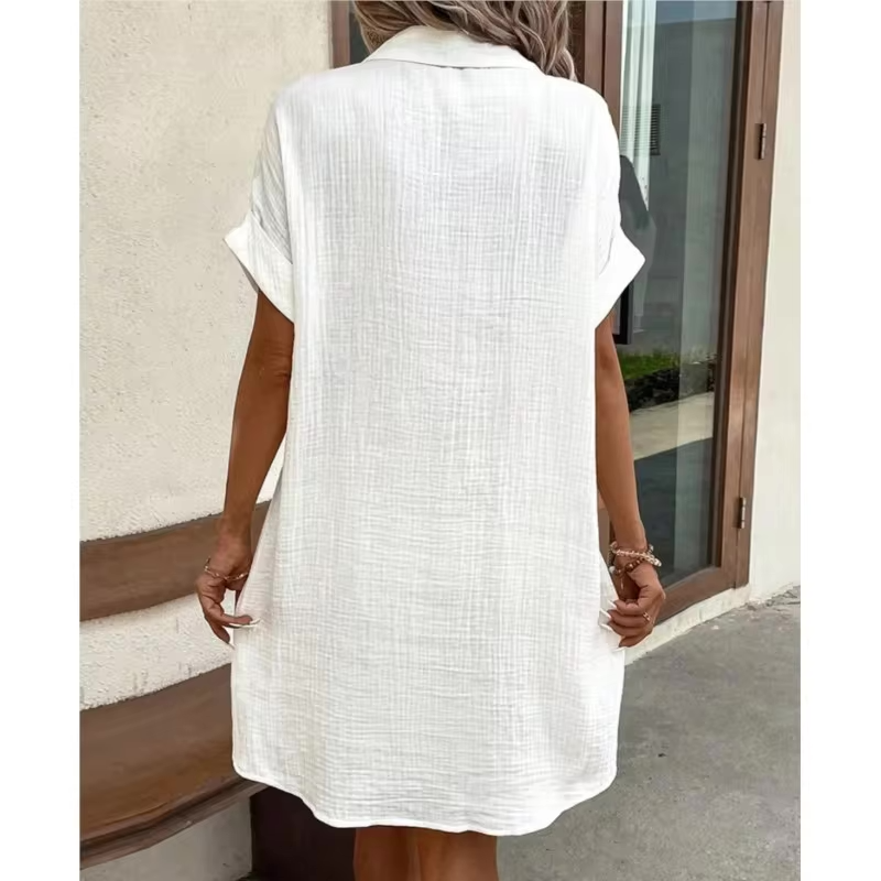 Linen Pocket Shirt Dress