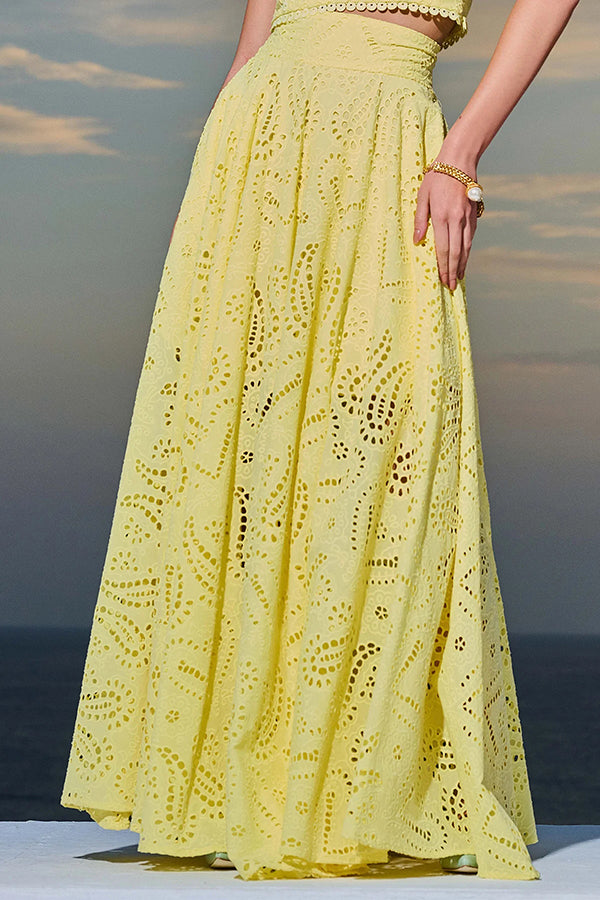 Embroidered Lace Maxi Skirt