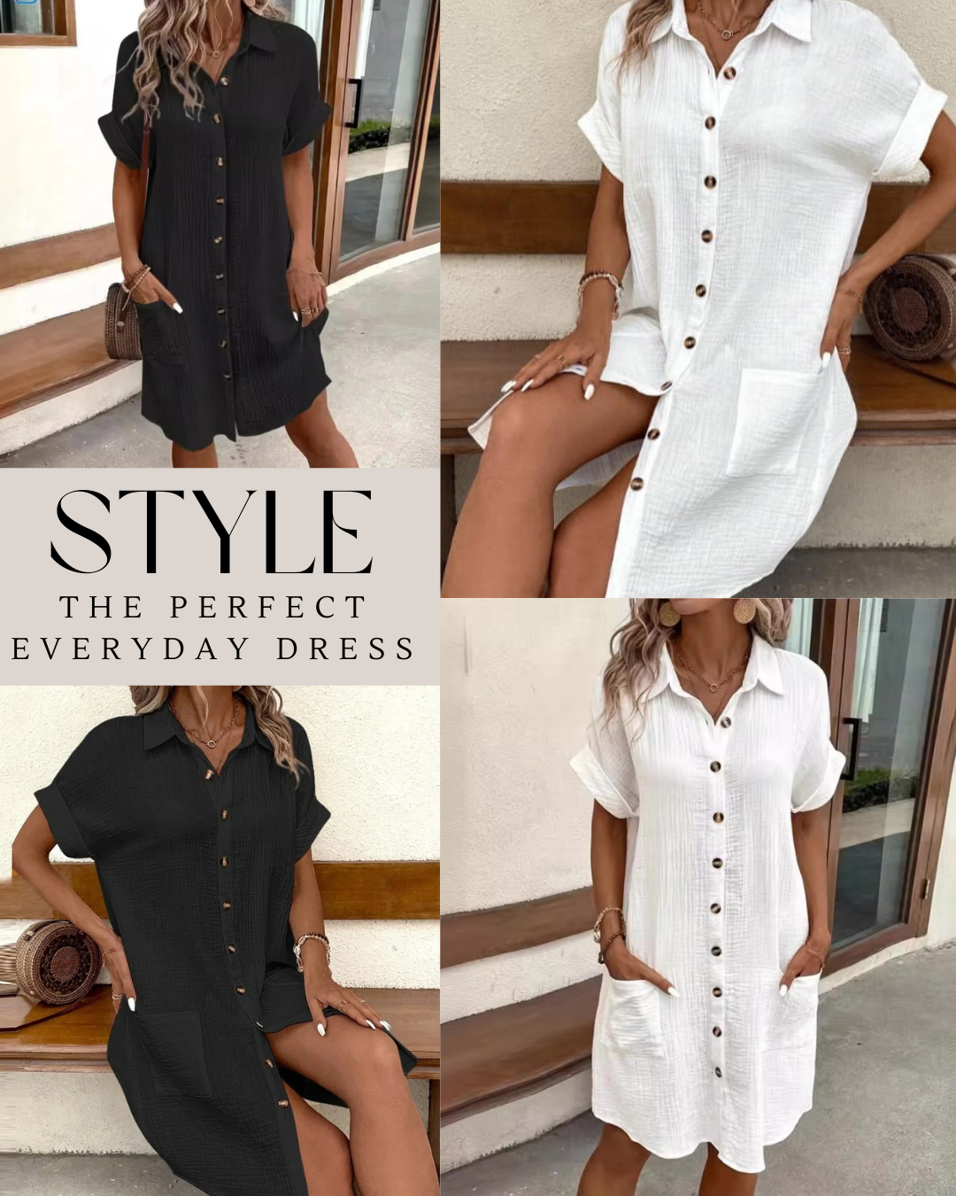 Linen Pocket Shirt Dress