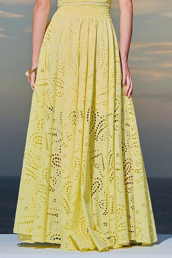 Embroidered Lace Maxi Skirt