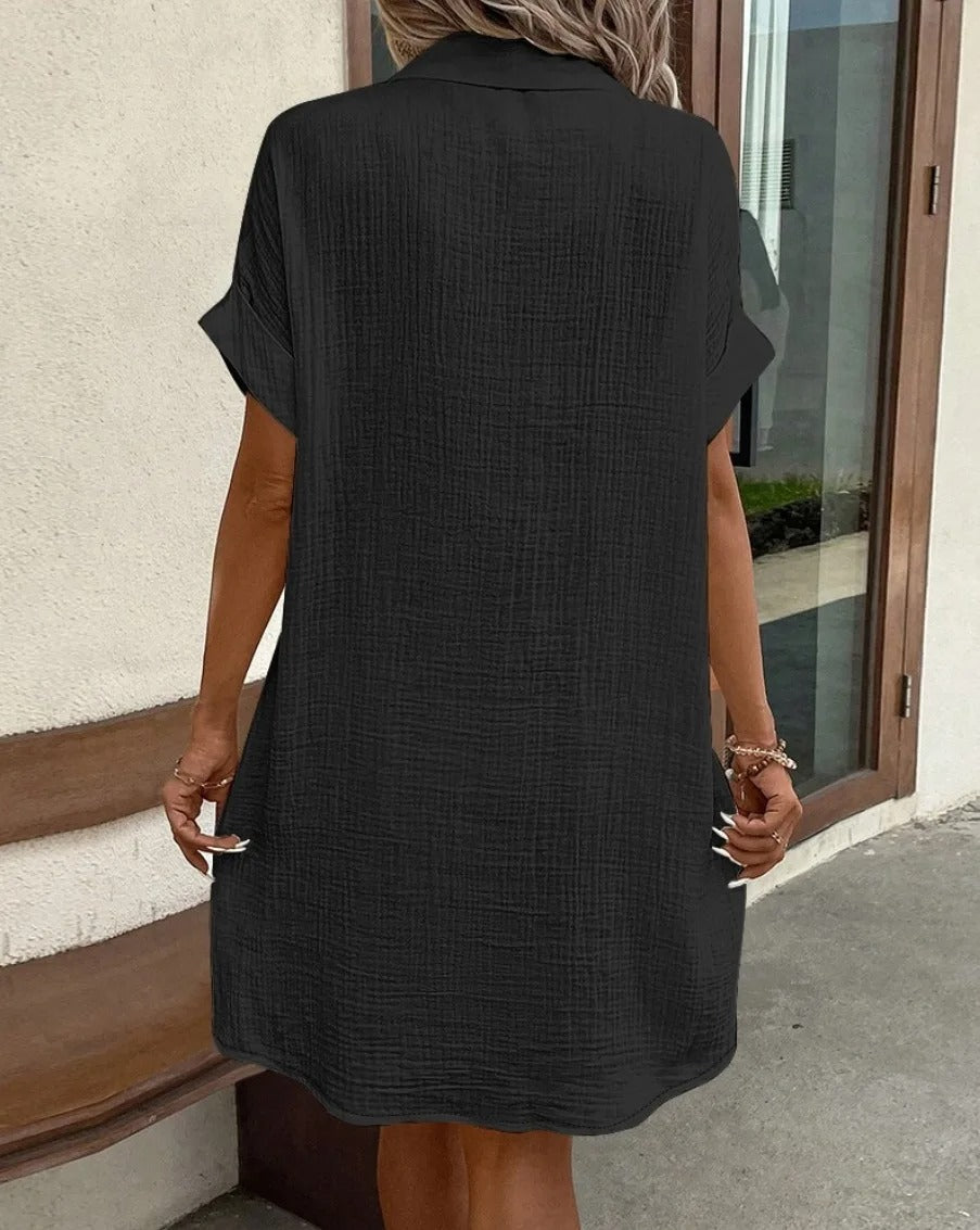 Linen Pocket Shirt Dress