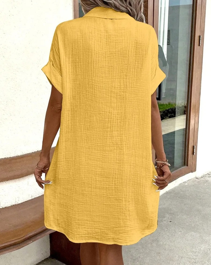 Linen Pocket Shirt Dress