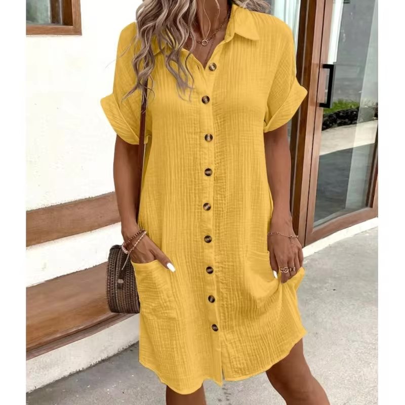 Linen Pocket Shirt Dress