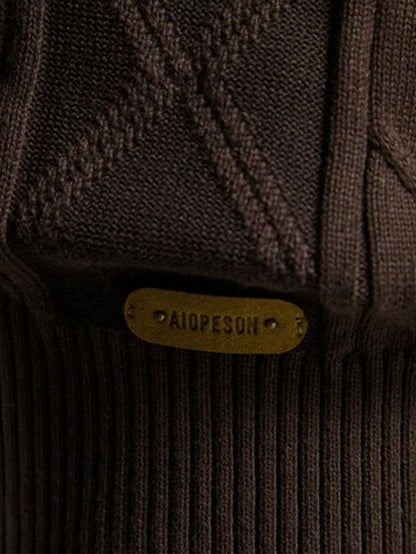 Geometric Jacquard Cardigan with Shawl Collar