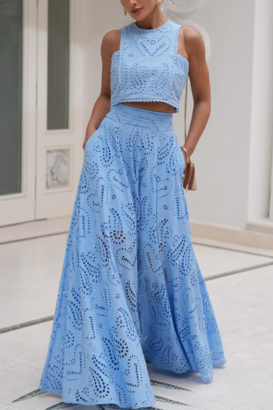Embroidered Lace Maxi Skirt
