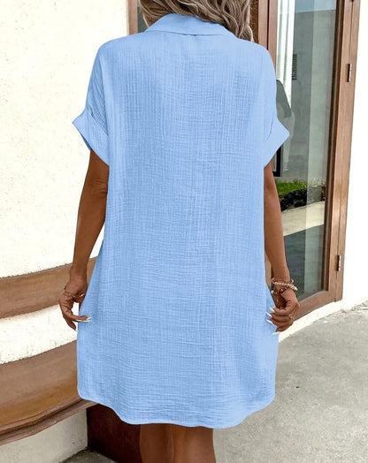 Linen Pocket Shirt Dress
