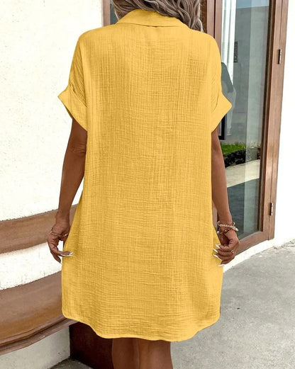 Linen Pocket Shirt Dress