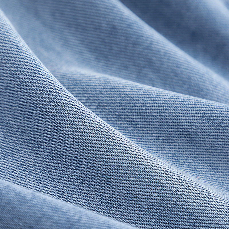 Mid-Length Denim-Seam Trench Coat