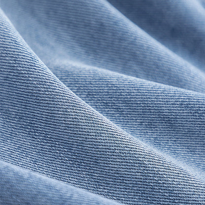 Mid-Length Denim-Seam Trench Coat