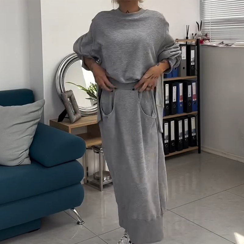 2-Piece Women's Sweatshirt & Skirt Set