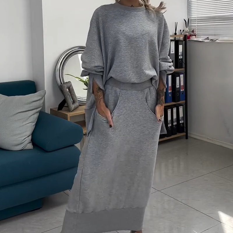 2-Piece Women's Sweatshirt & Skirt Set