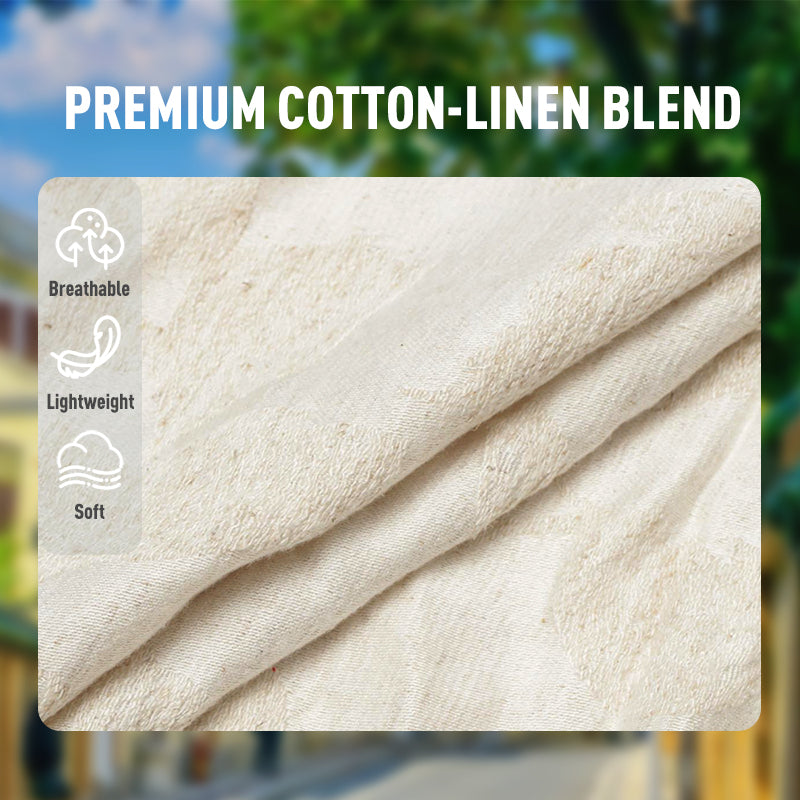 Men's Cotton-Linen Shirt with Double Cuffs